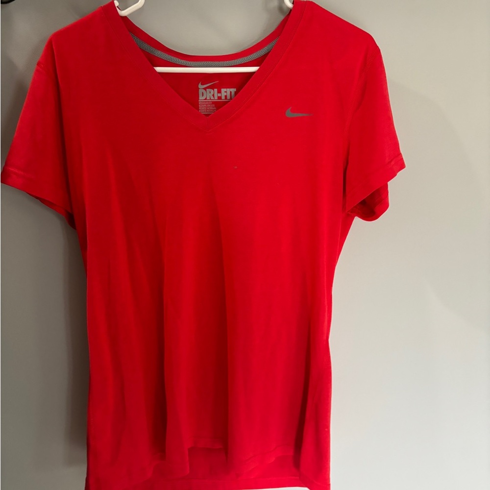 Red Nike Short Sleeve Shirt